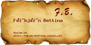 Fábján Bettina névjegykártya
